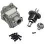 F Fityle Metal Gearbox Covers Housing Shell + Diff Gear Parts for WLTOYS 144001 1/14 RC Car Replacement - Gearbox Housing + Differential Gear Silver