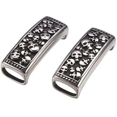 UNICRAFTALE 10PCS Antique Silver 304 Stainless Steel Slide Charms Rectangle with Skull Pendant Connector Charm Links European Metal Loose Beads for Bracelet Jewelry Making 39x15x13mm Hole 7x12mm UNICRAFTALE 10PCS Antique Silver 304 Stainless Steel Slide Charms Rectangle with Skull Pendant Connector Charm Links European Metal Loose Beads for Bracelet Jewelry Making 39x15x13mm Hole 7x12mm