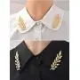 yueton?2 Pairs Metal Golden and Silver Leaves Brooch Suit Shirt Collar Decoration Parts yueton?2 Pairs Metal Golden and Silver Leaves Brooch Suit Shirt Collar Decoration Parts