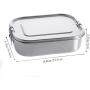 Stainless Steel Bento Box Lunch Containers For Adults Leakproof 3 Compartment Metal Bento Lunch Box Food Container For Kids (1400ml/47oz)