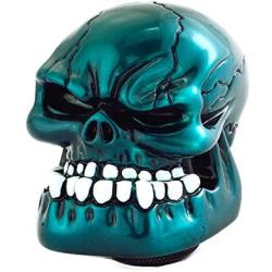 Bashineng Gear Stick Knob Skull Style Shift Head Replacement Shifter Fit Most Manual Automatic Cars (Metal Blue)