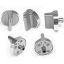W10594481 5pcs Stainless Steel Cooker Stove Control knob ，Compatible Whirlpool Stove/Range-Replaces WPW10594481, W10594481, with a 0.3-inch''D'' axis, 90 Degrees to The Rotating Surface.