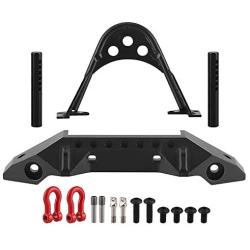 Shaluoman Front Bumper Black Metal for Traxxas TRX-4 Axial SCX10 & SCX10 II 90046 1/10 RC Crawler Car Parts