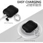 HALLEAST Compatible AirPods Case Cover, AirPods 2 Case Keychain Front LED Visible, Support Wireless Charging Protector Silicone Cover Compatible Apple AirPods 2 & 1 Accessories