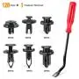 GOOACC GRC-30 120PCS Car Retainer 6.3mm 8mm 9mm 10mm Expansion Screws Replacement Kit Bumper Push Rivet Clips, 1PC Fastener Remover