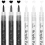 Acrylic Paint Pens ,6 Pack Black White Paint Markers, Paint Pens for Rock Painting Stone Ceramic Glass Wood Plastic Glass Metal Canvas,Drawing, Water-Based Acrylic Paint Sets
