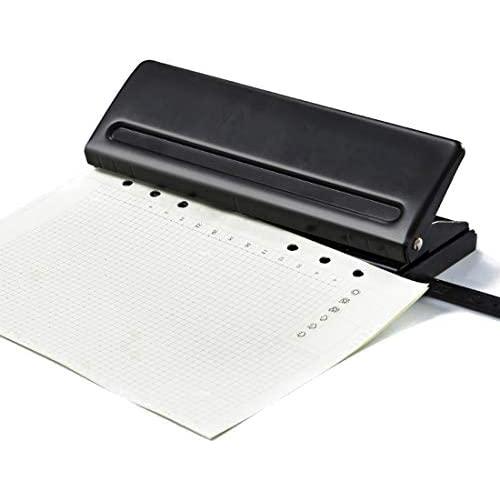 Adjustable 6-Hole Punch Paper Puncher Metal for A5 Size Six Ring Binder Planner Inserts Refill Pages - 5mm Hole Diameter