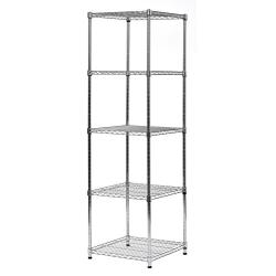 Muscle Rack Steel Wire Shelf Slim Spacesaver, 59''H x 18''W x 18''H, Chrome, Model:SWS181859-5C