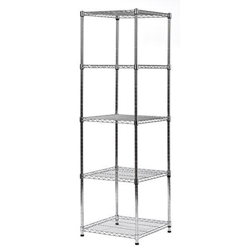 Muscle Rack Steel Wire Shelf Slim Spacesaver, 59''H x 18''W x 18''H, Chrome, Model:SWS181859-5C