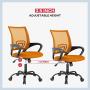 Ergonomic Office Chair Cheap Desk Chair Mesh Computer Chair with Lumbar Support Modern Executive Adjustable Comfortable Mid Back Chair Task Rolling Swivel Chair for Home&Office, Orange