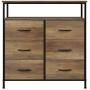 HOMECHO Fabric Dresser Chest with 6 Drawers, Wide Chest of Drawers with 2 Tier Wood Shelves, Sturdy Metal Frame, Tall Nightstand Functional Organizer Unit for Closets, Bedroom, Hallway, Rustic Brown HOMECHO Fabric Dresser Chest with 6 Drawers, Wide Chest of Drawers with 2 Tier Wood Shelves, Sturdy Metal Frame, Tall Nightstand Functional Organizer Unit for Closets, Bedroom, Hallway, Rustic Brown