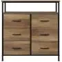 HOMECHO Fabric Dresser Chest with 6 Drawers, Wide Chest of Drawers with 2 Tier Wood Shelves, Sturdy Metal Frame, Tall Nightstand Functional Organizer Unit for Closets, Bedroom, Hallway, Rustic Brown HOMECHO Fabric Dresser Chest with 6 Drawers, Wide Chest of Drawers with 2 Tier Wood Shelves, Sturdy Metal Frame, Tall Nightstand Functional Organizer Unit for Closets, Bedroom, Hallway, Rustic Brown