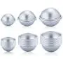 Caydo 30 Pieces 3 Sizes DIY Metal Bath Bomb Mold 15 Set for Crafting Your Own Fizzles