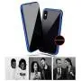 MIMEI Privacy Magnetic Case for iPhone 7/8 4.7inch Clear Double Sided Tempered Glass [Magnet Absorption Metal Bumper Frame] Thin Anti-Spy 360 Full Protective Phone Case 4.7'' 5.5'' (Blue, 7G/8G 4.7'')