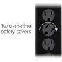 GE Outlet Surge Protector, 6 Ft Extension Cord, Power Strip, 800 Joules, Twist-To-Close Safety Covers, Black, 33661, 6 ft, 6 Ft