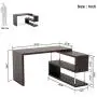 Bestier Rotating L Shaped Computer Desk, 51'' Large Corner Office Desk with Open 2 Tier Storage Shelves, Lightweight Sturdy Hollow-Core Board Gaming L Desk Workstation for Home Office, Brown Bestier Rotating L Shaped Computer Desk, 51'' Large Corner Office Desk with Open 2 Tier Storage Shelves, Lightweight Sturdy Hollow-Core Board Gaming L Desk Workstation for Home Office, Brown