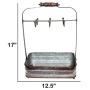 Benzara BM177866 Rustic Galvanized Metal Crockery Holder with Cup Hooks, Gray