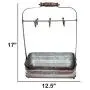 Benzara BM177866 Rustic Galvanized Metal Crockery Holder with Cup Hooks, Gray