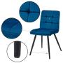 Duhome Upholstered Velvet Dining Chairs Reception Chairs, Tufted Accent Living Room Chairs with Metal Legs for Living Room/Kitchen/Vanity Set of 4 Blue