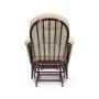 Storkcraft Premium Hoop Glider and Ottoman (Cherry Base, Beige Cushion) – Padded Cushions with Storage Pocket, Smooth Rocking Motion, Easy to Assemble, Solid Hardwood Base