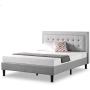 Zinus Dachelle Upholstered Platform Bed Frame / Mattress Foundation / Wood Slat Support / No Box Spring Needed / Easy Assembly, Queen
