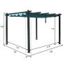 Kozyard Atlantics Outdoor 10x13 Extra Large BBQ Grill Pergola with Sun Shade Gazebo Canopy Beige Canopy,UV Resistant Fabric (10ft x 13 ft Blue)