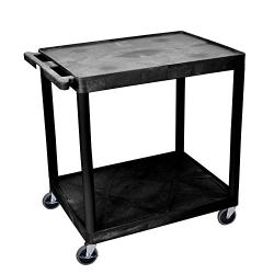 Luxor 2 Shelf Utility Cart Black - Small - HE38-B