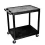 Luxor 2 Shelf Utility Cart Black - Small - HE38-B Luxor 2 Shelf Utility Cart Black - Small - HE38-B