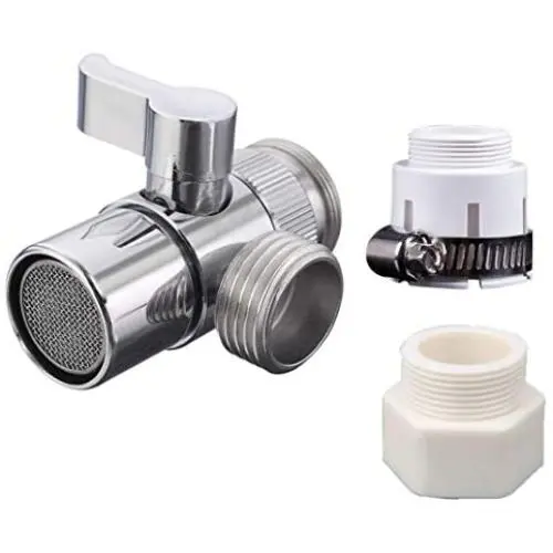 HSTYAIG Brass Sink Valve Diverter Faucet Splitter for Kitchen or Bathroom Sink Faucet Faucet to Hose Adapter with Universal Faucet Adaptor Splitter Part (Style A) HSTYAIG Brass Sink Valve Diverter Faucet Splitter for Kitchen or Bathroom Sink Faucet Faucet to Hose Adapter with Universal Faucet Adaptor Splitter Part (Style A)