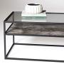 Walker Edison Furniture Modern Reversible Shelf Rectangle Coffee Accent Table Living Room, 40 Inch, White Marble, Grey Concrete