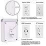 POWRUI Multi Wall Outlet Adapter Surge Protector 1680 Joules with 4-USB Ports Wall Charger, Wall Mount Charging Center 3 Outlet Wall Mount Adapter for Home, School, Office, ETL Certified