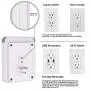 POWRUI Multi Wall Outlet Adapter Surge Protector 1680 Joules with 4-USB Ports Wall Charger, Wall Mount Charging Center 3 Outlet Wall Mount Adapter for Home, School, Office, ETL Certified