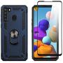 SWP for Samsung Galaxy A21 Case(US Version),Dual Layer Shock-Absorption Armor Cover,Full-Body Protective Case with Metal Ring Holder Kickstand for A21 (Blue)