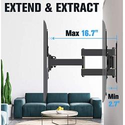 Mounting Dream Full Motion TV Wall Mount for Most 26-55 Inch TVs, Wall Mount for TV with Swivel Articulating Arms, Perfect Center Design TV Mounts Wall, up to VESA 400x400mm and 77 lbs. MD2413-MX