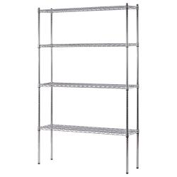 Sandusky Lee WS481274-C Industrial Welded Wire Shelving, 800lbs Capacity, 48'' Width x 74'' Height x 12'' Depth, Chrome