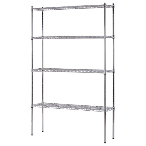 Sandusky Lee WS481274-C Industrial Welded Wire Shelving, 800lbs Capacity, 48'' Width x 74'' Height x 12'' Depth, Chrome