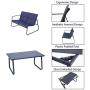 Kozyard Sofia 4 Pieces Patio/Outdoor Conversation Set with Strong Powder Coated Metal Frame, Breathable Textilence, Includes One Love Seat, Two Chairs and One Table (Navy Blue)