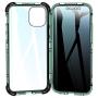 Privacy Magnetic Case for iPhone X/XS 5.8'' Anti Peep Clear Double Sided Tempered Glass [Reinforced 4 Corners Silicone] [Magnet Absorption Metal Bumper Frame] Thin Anti-Spy Full Protective Phone Case