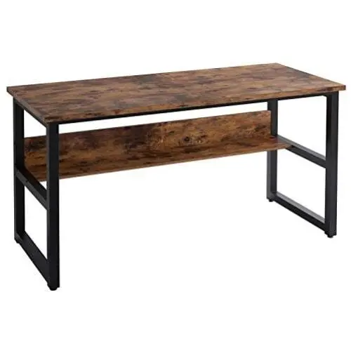 IRONCK Computer Desk 55'' with Bookshelf, Office Desk, Writing Desk, Wood and Metal Frame, Industrial Style, Study Table Workstation for Home Office Furniture IRONCK Computer Desk 55'' with Bookshelf, Office Desk, Writing Desk, Wood and Metal Frame, Industrial Style, Study Table Workstation for Home Office Furniture