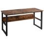 IRONCK Computer Desk 55'' with Bookshelf, Office Desk, Writing Desk, Wood and Metal Frame, Industrial Style, Study Table Workstation for Home Office Furniture