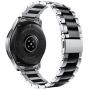 V-MORO No Gaps Metal Strap Compatible with Galaxy Watch 46mm Bands/Gear S3 Frontier Band with Clips Solid Stainless Steel Bracelet for Samsung Galaxy Watch 46mm R800/Gear S3 Smartwatch Silver Black