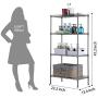 SINGAYE 4 Tier Adjustable Wire Shelving Metal Storage Rack for Laundry Bathroom Kitchen 530Lbs Capacity 13.4'' D x 23.2'' W x 47.2'' H Silver