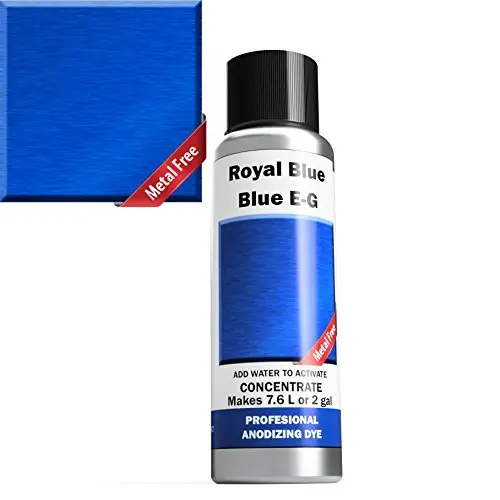 Professional Aluminum Anodizing Dyes | Blue E-G | Light to Rich Blue | Powder Concentrate Makes 7.6 Liters or 2 Gallons Professional Aluminum Anodizing Dyes | Blue E-G | Light to Rich Blue | Powder Concentrate Makes 7.6 Liters or 2 Gallons