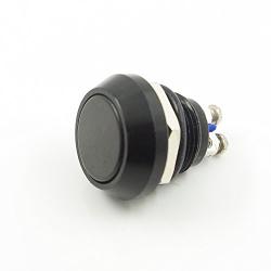 Yakamoz 12mm 1/2'' Metal Momentary Push Button Switch 2A/36V DC SPST 1NO Industrial Car Switch - Black Shell