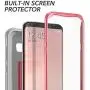 YOUMAKER Kickstand Case for Galaxy S8 Plus, Full Body with Built-in Screen Protector Heavy Duty Protection Shockproof Rugged Cover for Samsung Galaxy S8 Plus 6.2 inch - Pink/Gray