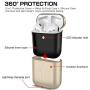 Metal AirPods Case, Full Protective Cover Accessories Compatible with Airpods Wireless Charging Case-Gold