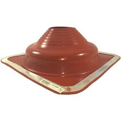 Dektite Premium #6 Red Silicone Metal Roof Pipe Flashing, High Temp, Square Base, Pipe OD 5'' to 9''