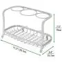 mDesign Metal Hair Care & Styling Tool Organizer Holder - 3 Sections - Bathroom Vanity Countertop Storage for Hair Dryer, Flat Irons, Curling Wands, Hair Straighteners - Light Gray mDesign Metal Hair Care & Styling Tool Organizer Holder - 3 Sections - Bathroom Vanity Countertop Storage for Hair Dryer, Flat Irons, Curling Wands, Hair Straighteners - Light Gray