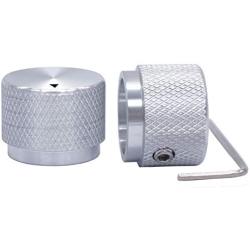Taiss/ 2pcs Silver Color Aluminum Rotary Electronic Control Potentiometer Knob for 6 mm Diameter Shaft, Volume Control Knobs, Audio knob, Guitar Knobs，Switch Knob, 20mm Dia. x 15.5mm Height