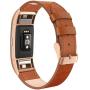 SWEES Bands Compatible for Fitbit Charge 2 Leather Small (5.6'' - 7.5''), Genuine Leather Replacement Wristband Metal Connectors Women, Black, Beige, Brown, Grey, Rose Gold, Blue